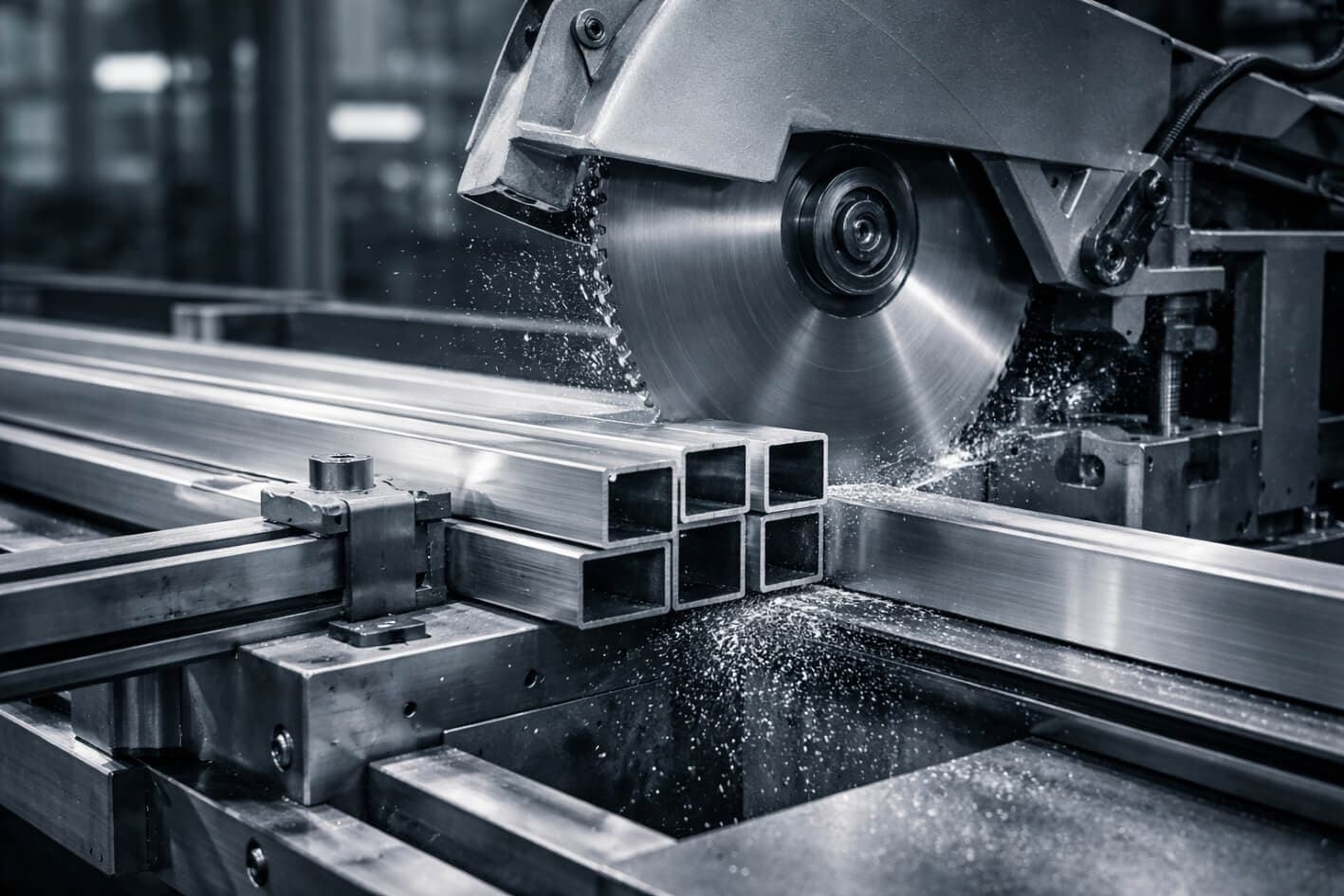 Corte de alumínio com serra